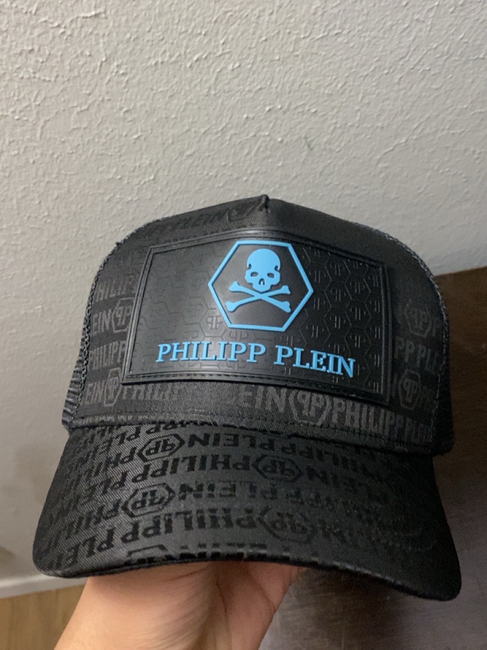 Philipp Plein Black Mesh Baseball Cap